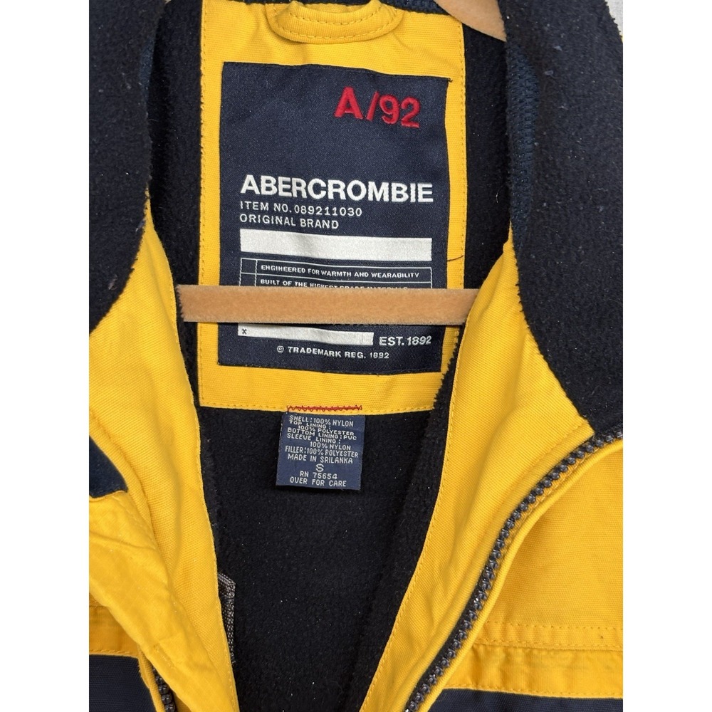 Vintage Abercrombie & Fitch A92 Fleece Lined Winter Ski Jacket Yellow Men's Sz S - Picture 10 of 14